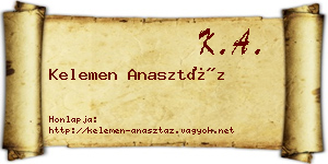 Kelemen Anasztáz névjegykártya